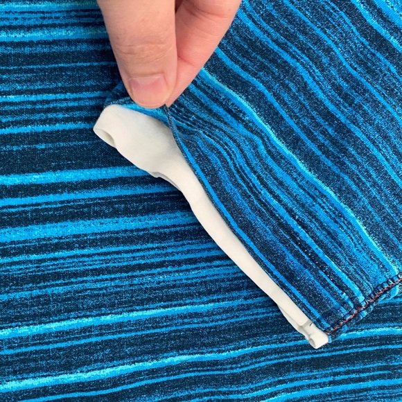 Point Zero Teal Striped Tee Men’s Medium - Picture 7 of 10